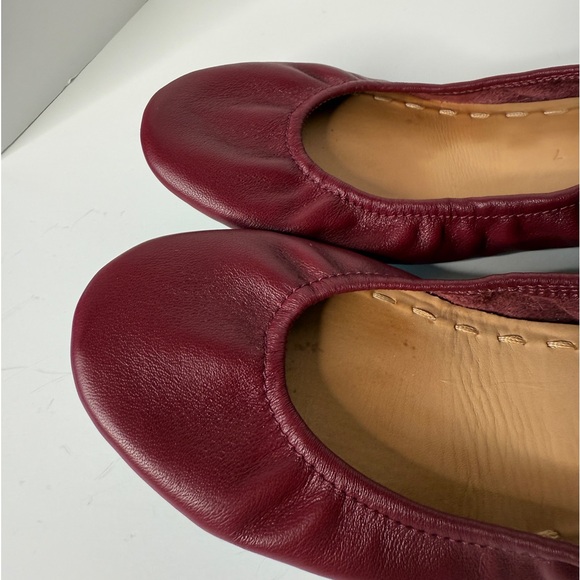 Tieks Gavrieli Size 7 Leather Ballet Flats Slip On Shoes Burgundy Wine Red - Picture 3 of 10